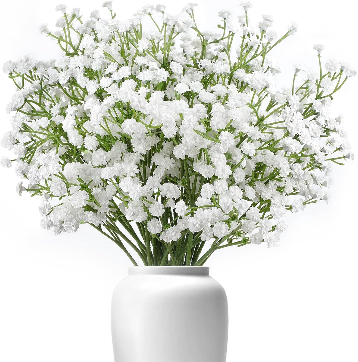 SnelShoppen - 6Pcs Kunstmatige Gypsophila Witte Nepbloemen - Mini Baby's Breath Voor Bruiloft, Thuis, DIY Boeket, Feestdecoratie - Premium PU en Eco-v