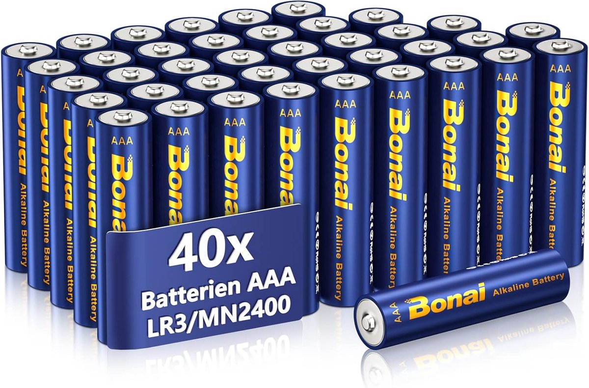 SnelShoppen - 40x AAA Alkaline Batterijen LR03 1.5V - Krachtige Wegwerpbatterijen voor TV, Speelgoed, en Huishoudelijke Apparaten - Lange Levensduur,