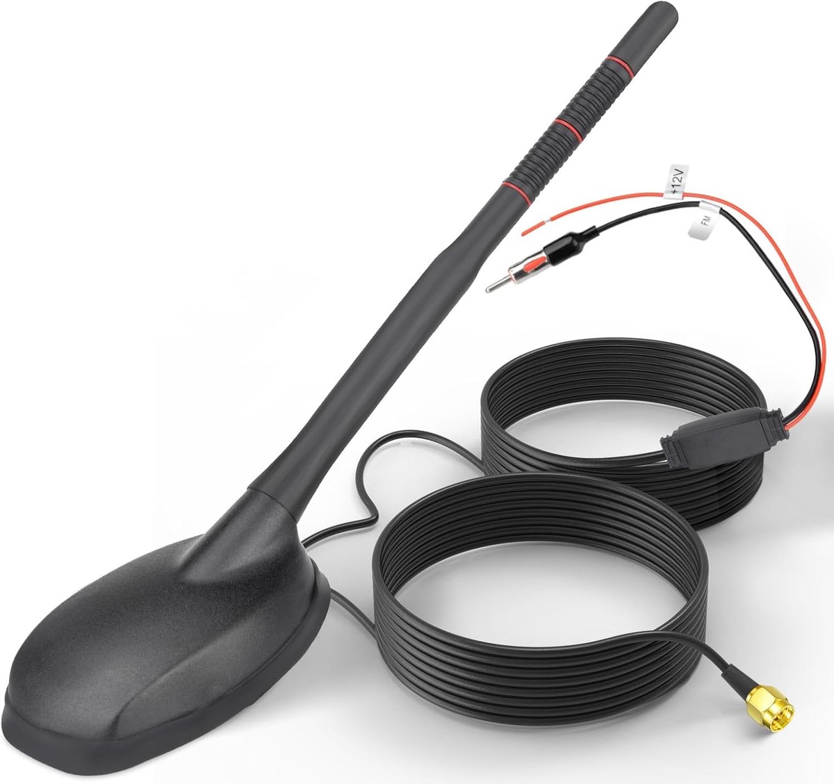 SnelShoppen - Eightwood GPS FM/AM Actieve Auto Radio Daktantenne met Versterker en 5m Aansluitsnoer voor Digitale Radio Tuners