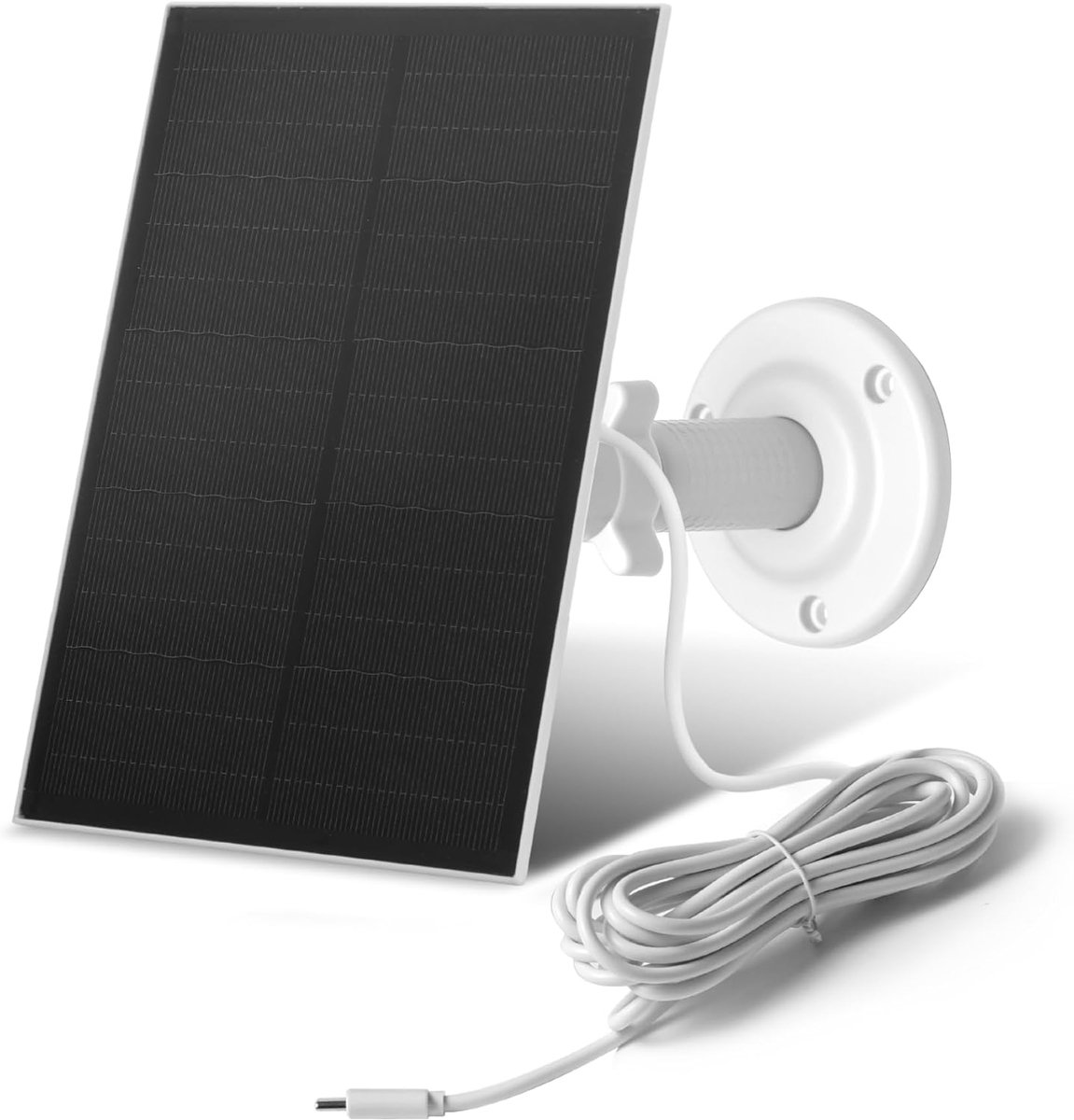 8 W USB-zonnepaneel voor buiten - waterdicht zonnepaneel voor beveiligingscamera's met verstelbare houder