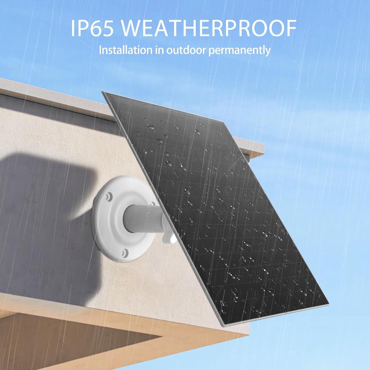 SnelShoppen - 8W USB Beveiligingscamera Zonnepaneel, IP65 Waterdicht, Buiten Gebruik, Verstelbare Montage, Compatibel met Oplaadbare Camera's, 1 Pack