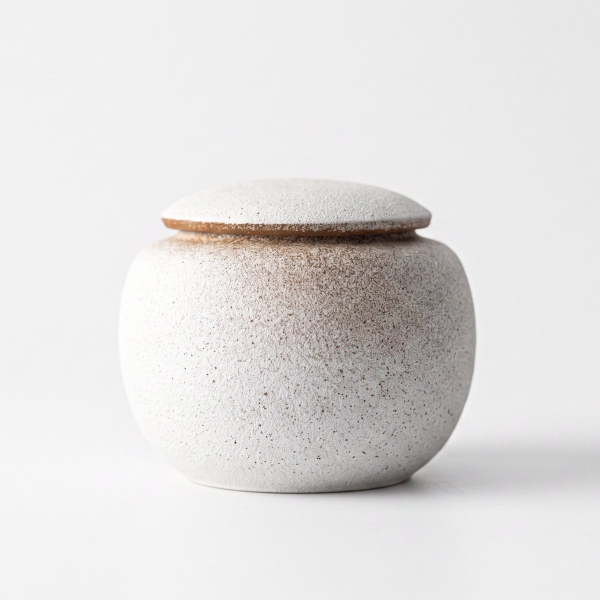 Artic Silente Mini Urn - Keramiek - Wit - Cementlook - 370ML - Crematie As - Urne