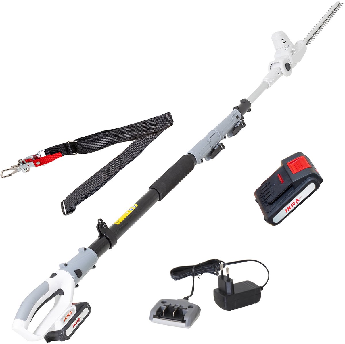 IKRA telescopische accu-heggenschaar ICPH 2040, inclusief 20 V accu, oplader en schouderriem