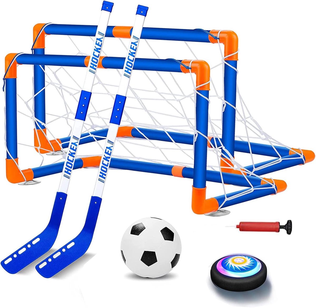 Thijox - NIWWIN Air Power Football - 3-in-1 Hover Hockey Speelgoedset voor Kinderen - Binnen en Buiten Spel - Imitatie IJshockey en Voetbal - Geschikt