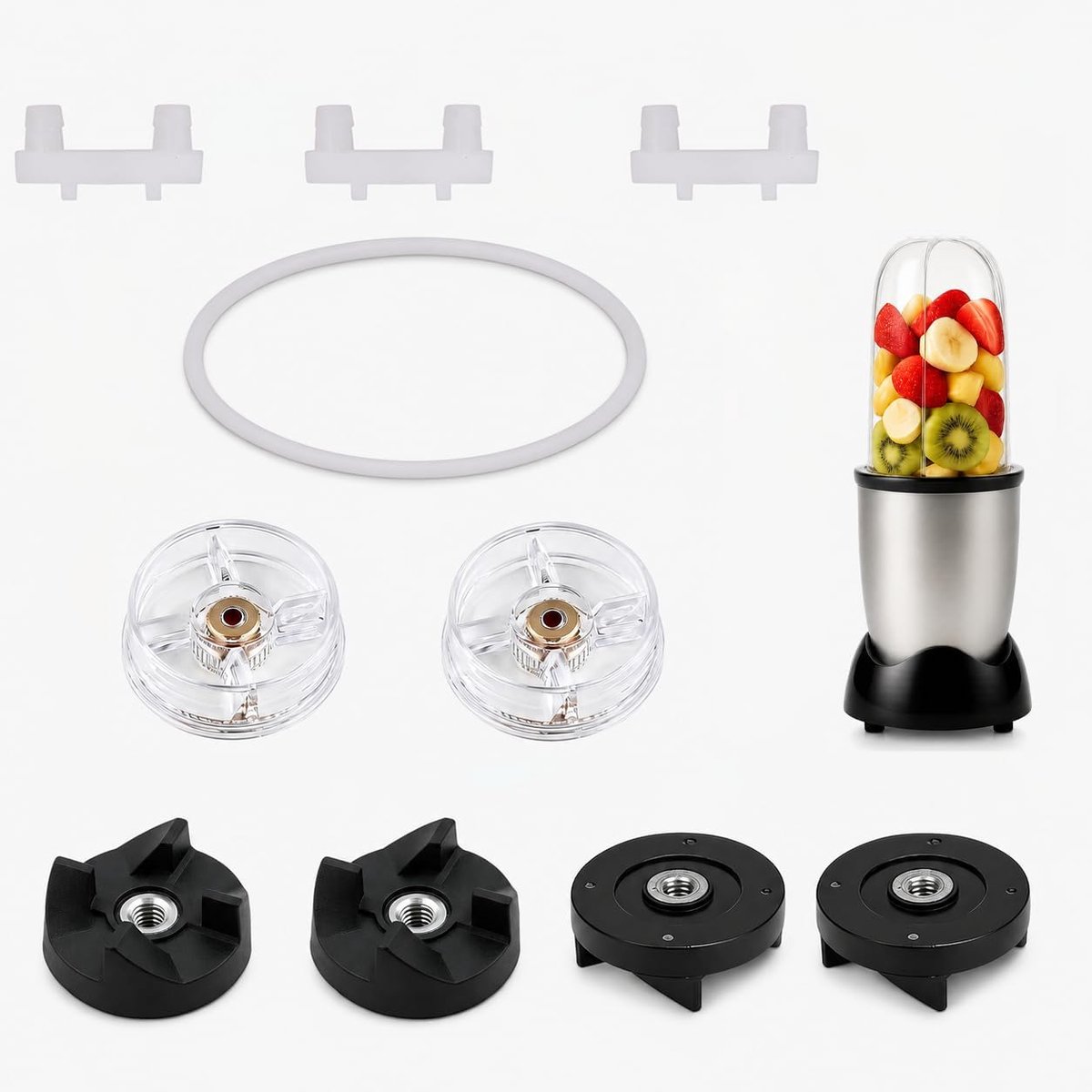 SnelShoppen - Magic Bullet Vervangingsonderdelen - 2 Basis Gear, 4 Blad Gear, 3 Kussens, 1 Sealing Ring - Geschikt voor 250W Blender - Keukenaccessoir