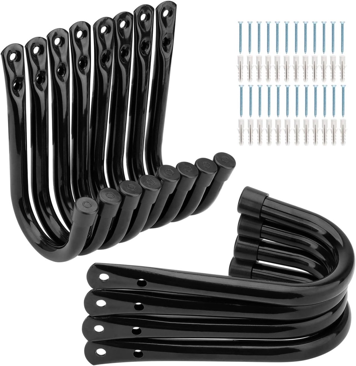 SnelShoppen - Garage Opslag Haken 9cm - Stevige Muurbevestigde Hangers voor Tuingereedschap, Fietsen, Ladders, Stoelen - 12-Pack