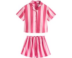 Next - Meisjes - Korte pyjama van satijn met strepen - Roze