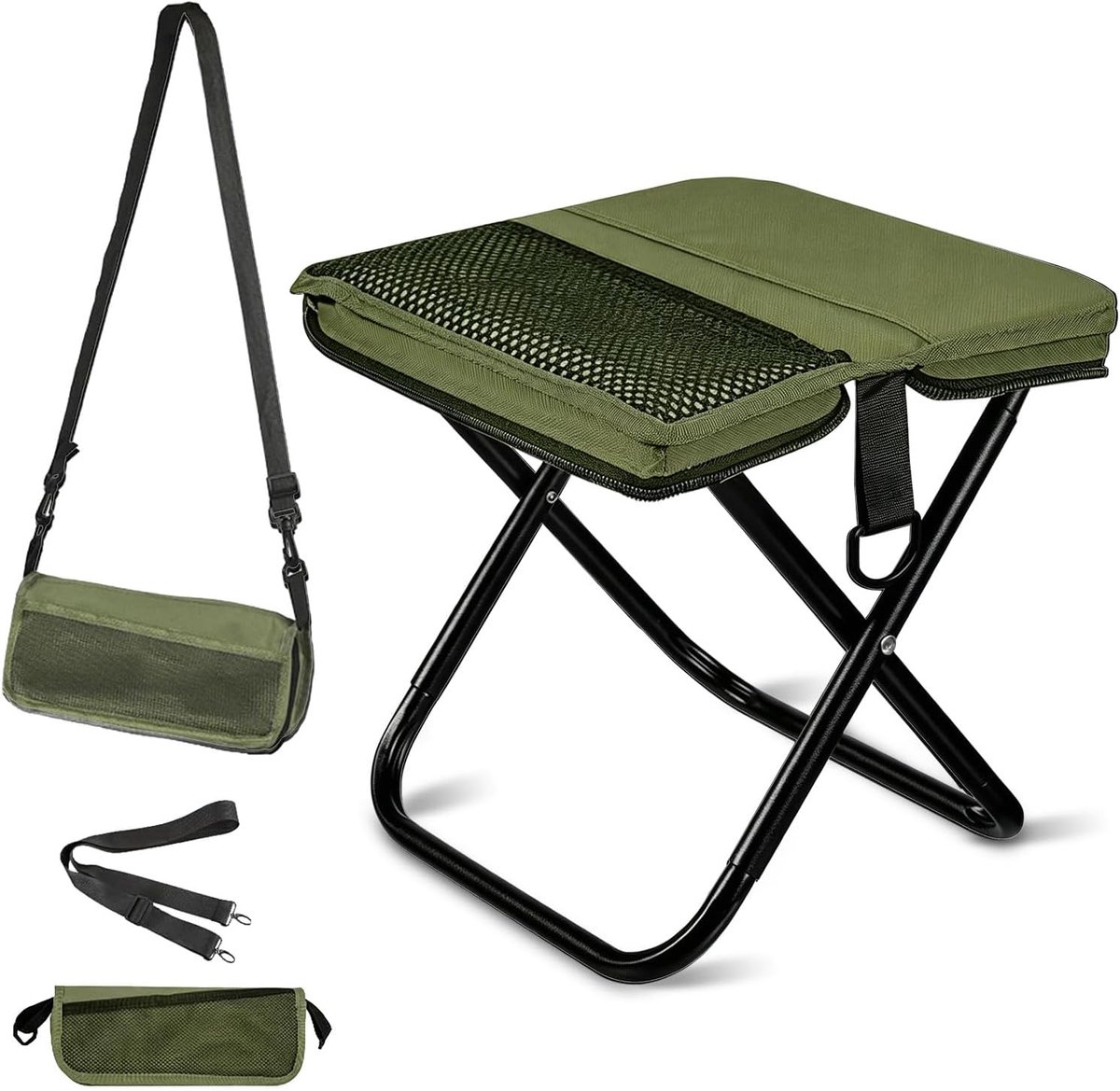 SnelShoppen - Draagbare Klapkruk - Opvouwbare Campingkruk voor Reizen, Picknick, Trekking en Tuin - Lichtgewicht en Stevig - Ideaal voor Outdoor Activ