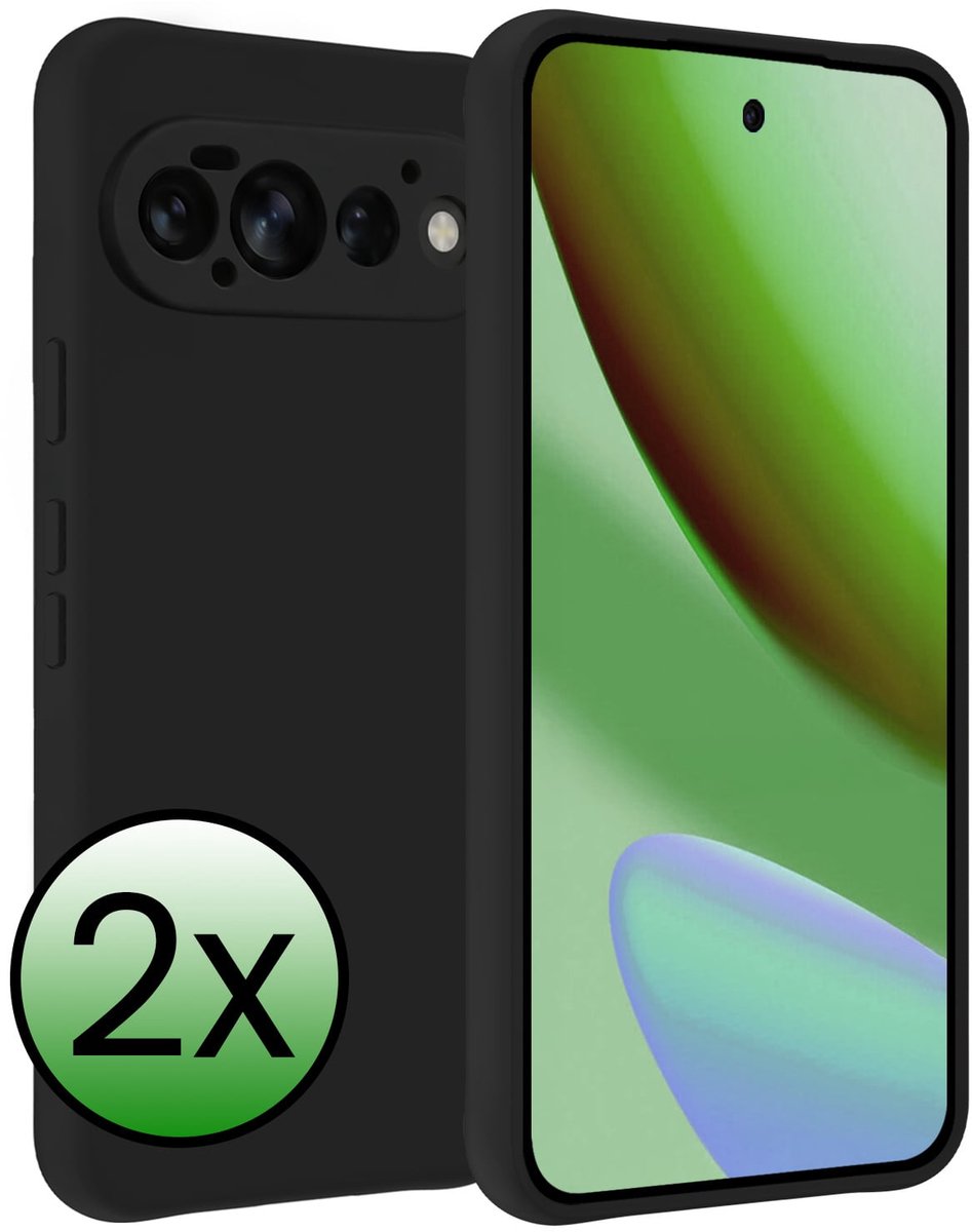 Hoesje 2 Stuks - Geschikt voor Google Pixel 11 Pro - Sterk & Shockproof - Case Siliconen - Back Cover - Telefoon Hoes - Zwart