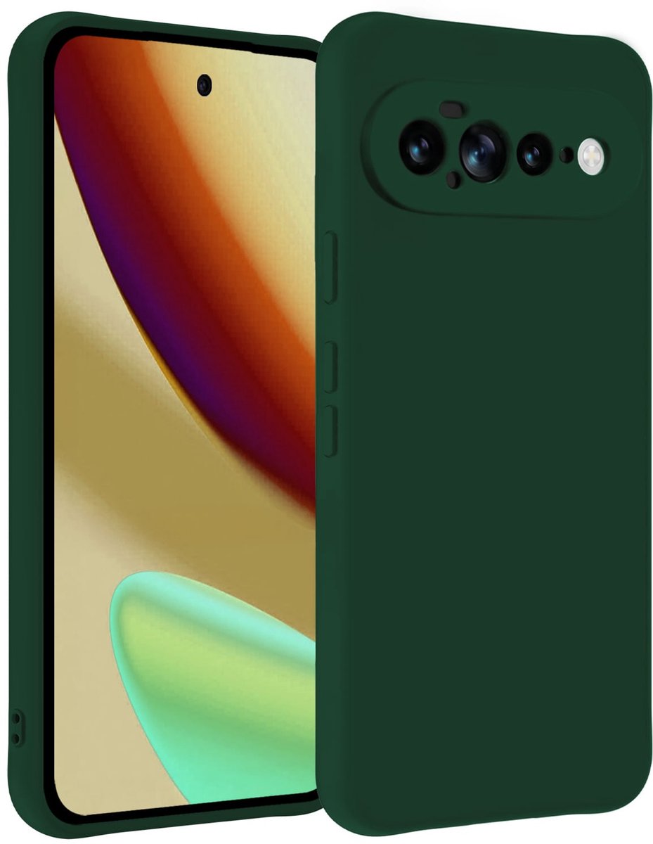 Hoesje - Geschikt voor Google Pixel 11 Pro XL - Sterk & Shockproof - Hoes Cover - Siliconen Case - Telefoonhoesjes - Donkergroen