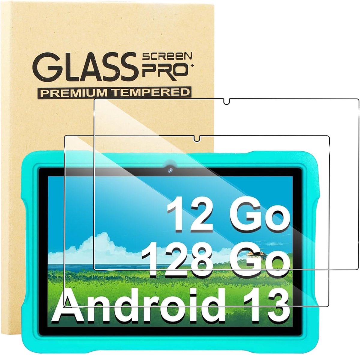 SnelShoppen - Beschermfolie voor tablet kinderen 10,1 inch - 2 stuks gehard glas - krasbestendig, HD helder, hoge hardheid - Fezawio Kids Tablet X700