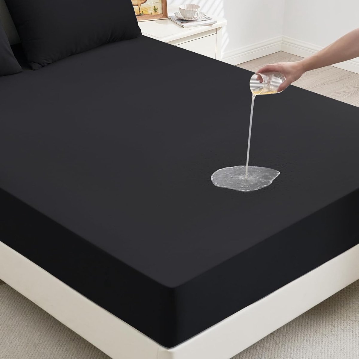 SnelShoppen - Matrasbeschermer 90 x 200 cm, Waterdichte Hoeslaken, Ademend Matrasbeschermingspad voor Matrassen tot 30 cm, Wasbare Incontinentiepad, V