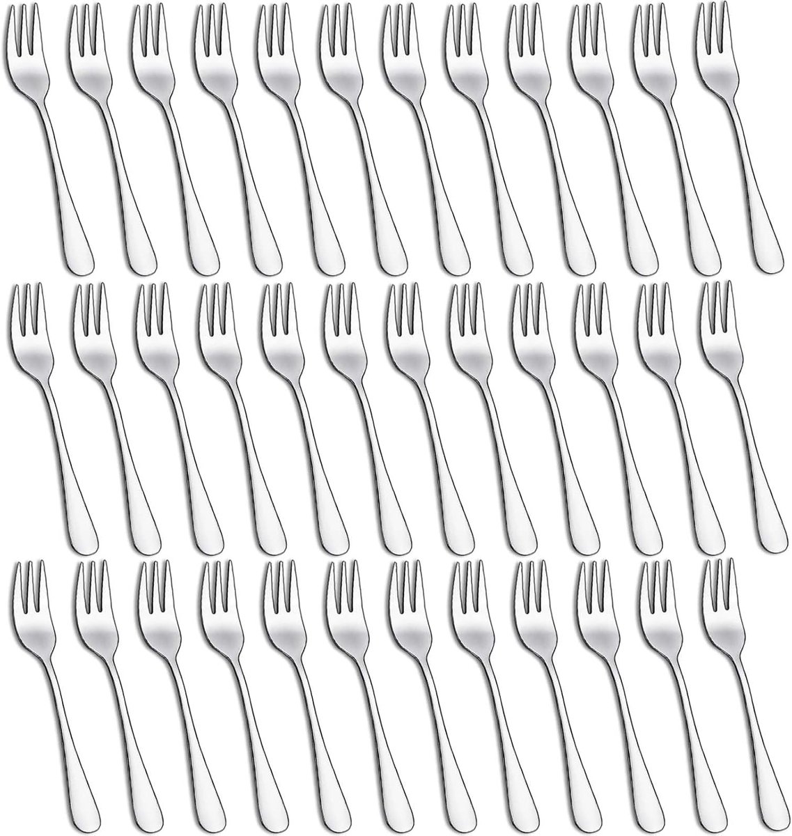 SnelShoppen - 36 Stuks Taartvorken Set, RVS Dessert Vorken 14cm, Afwasmachinebestendig, Ideaal voor Feesten, Restaurant en Diner