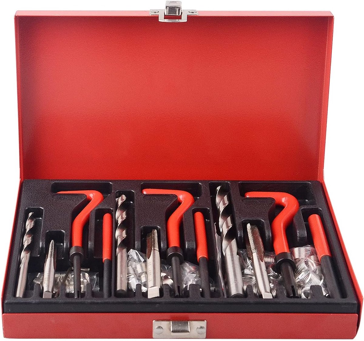 SnelShoppen - 88-delige Draadherstelset Helicoil M6 M8 M10, Inclusief Taper, Boor en Draad Inserts voor Sterke Draadsystemen