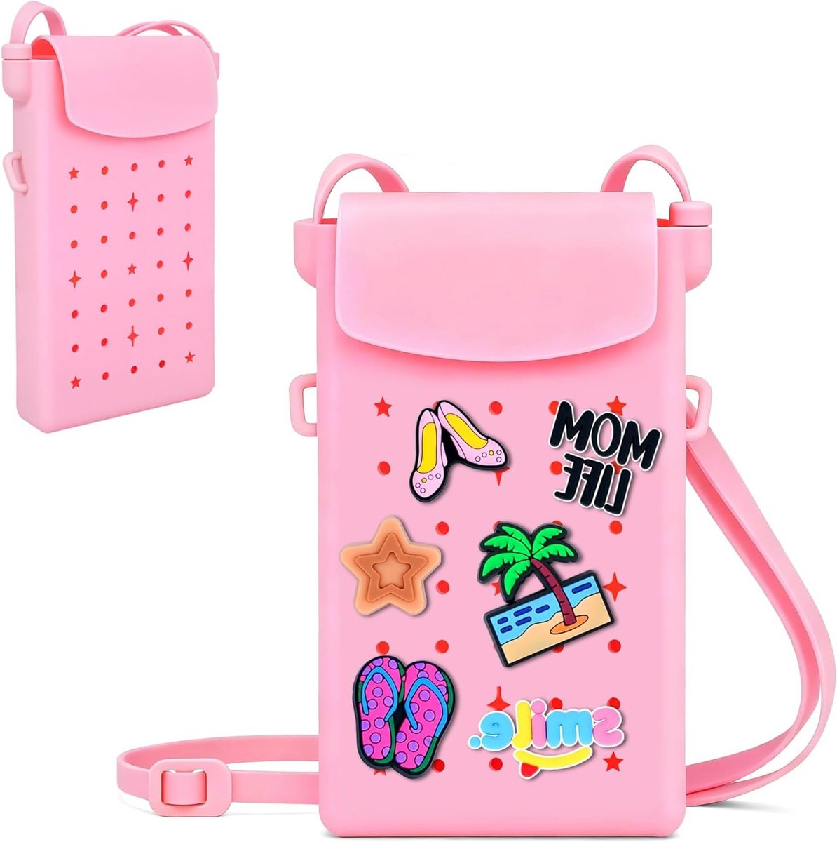 Stijlvolle Roze Siliconen Crossbody Tas voor Vrouwen en Meisjes, Ideaal voor Dagelijks Gebruik en Uitjes