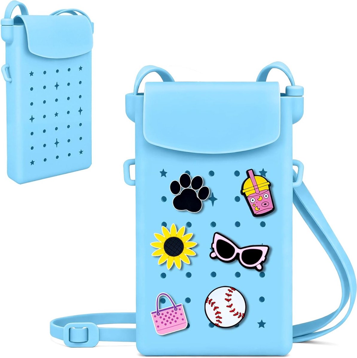 Stijlvolle Blauwe Siliconen Crossbody Tas voor Vrouwen en Meisjes, Ideaal voor Dagelijks Gebruik en Uitjes