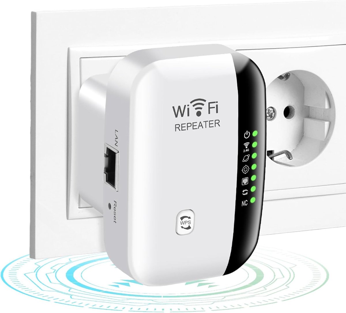 SnelShoppen - WLAN Repeater WiFi Extender 2025, Krachtige WiFi Signaal Booster, Internet Amplifier met Ethernet Verbinding, EU Plug, Ondersteunt 2.4G