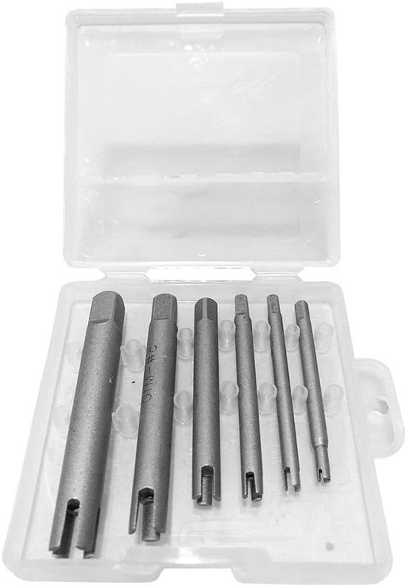 Tapextractor-set - Stalen Gebroken Kop - Schroef-/Boutverwijderaar - 6 Stuks - Hoogwaardig Materiaal - Lichtgewicht 108 g - Schroefverwijderaar