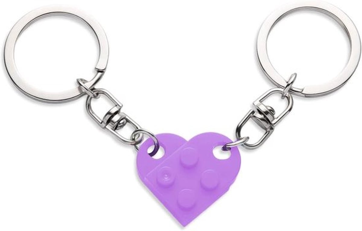 Sleutelhanger Set met Hartjes - Paars Decoraties voor Feest - Valentijnsdag Cadeau - Vriendin Vriendje - Licht Paars