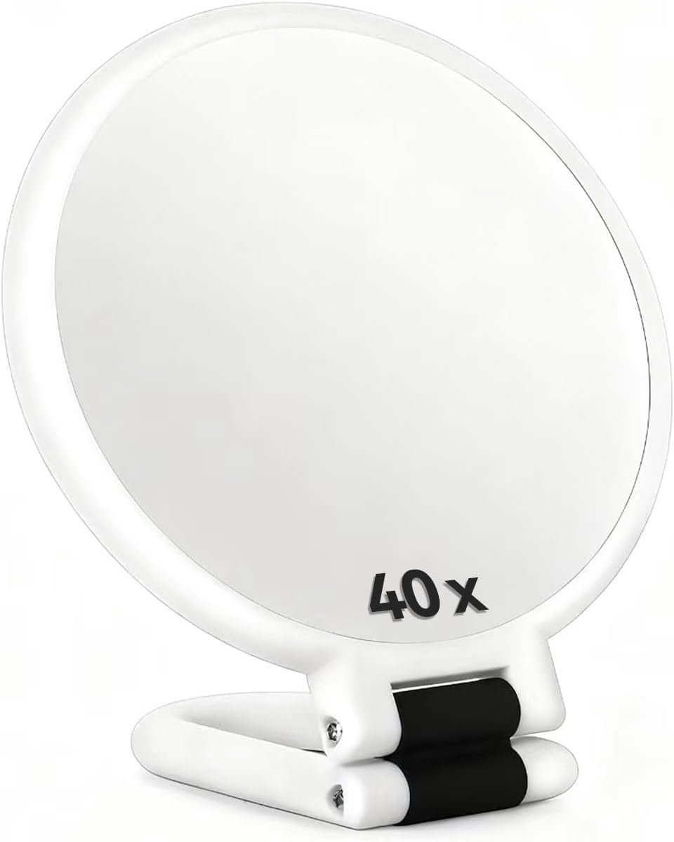 SnelShoppen - Magnifying Mirror 360° Rotating, Portable Double Sided Makeup Mirror van ABS Plastic voor Dagelijks Gebruik, Perfect voor Valse Wimpers