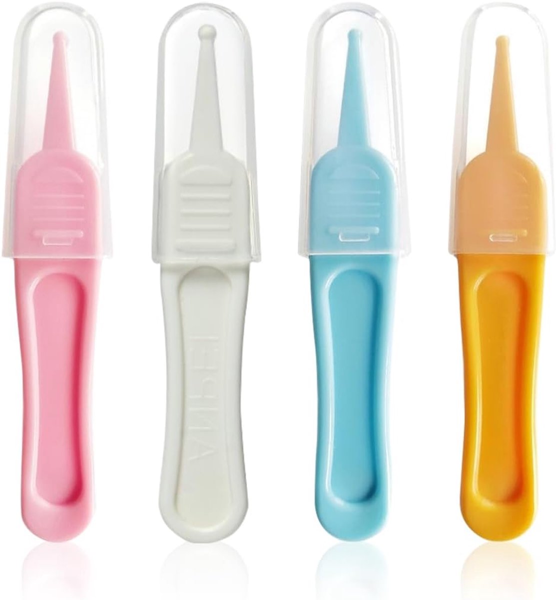 SnelShoppen - 4pcs Baby Neus Pincet Reinigingsset met Ronde Kop, Veiligheids Pincetten van Hoogwaardige Plastic voor Baby Snot en Oor Reiniging