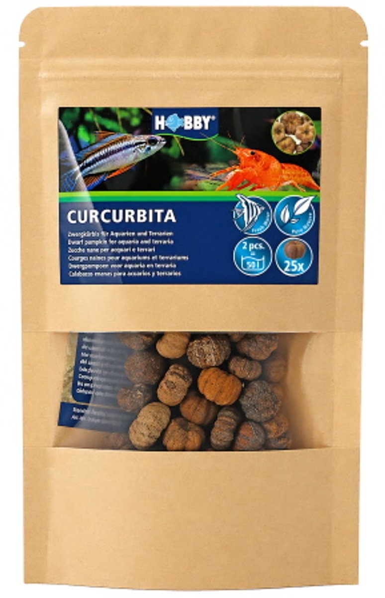 Hobby Curcurbita – Natuurlijke Mini Kalebas voor Garnalen, Dwergkreeften en Pleco's – Schuilplaats & Waterverbeteraar