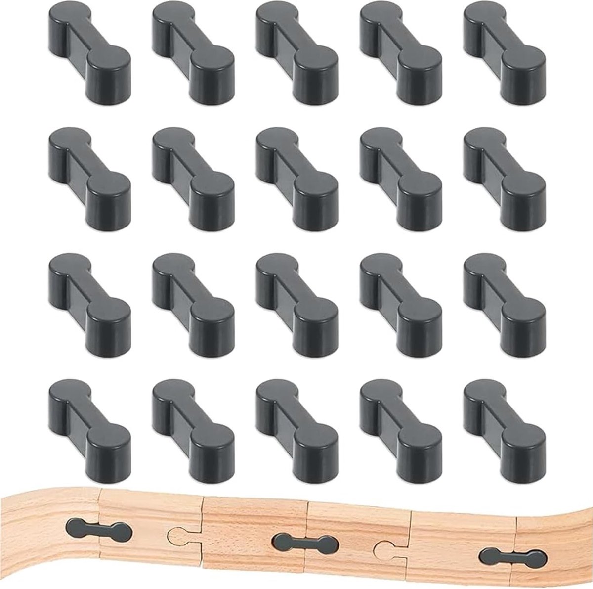 Houten spoor adapters set van 20 - Duurzaam materiaal - Eenvoudig te installeren - Herbruikbaar - SnelShoppen
