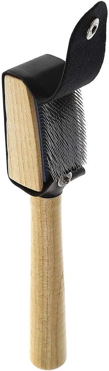 SnelShoppen - Dance Shoe Brush - Houten Schoenreinigingsborstel voor Dansschoenen - Suède Zool Borstel met RVS en Leer - Praktisch en Duurzaam
