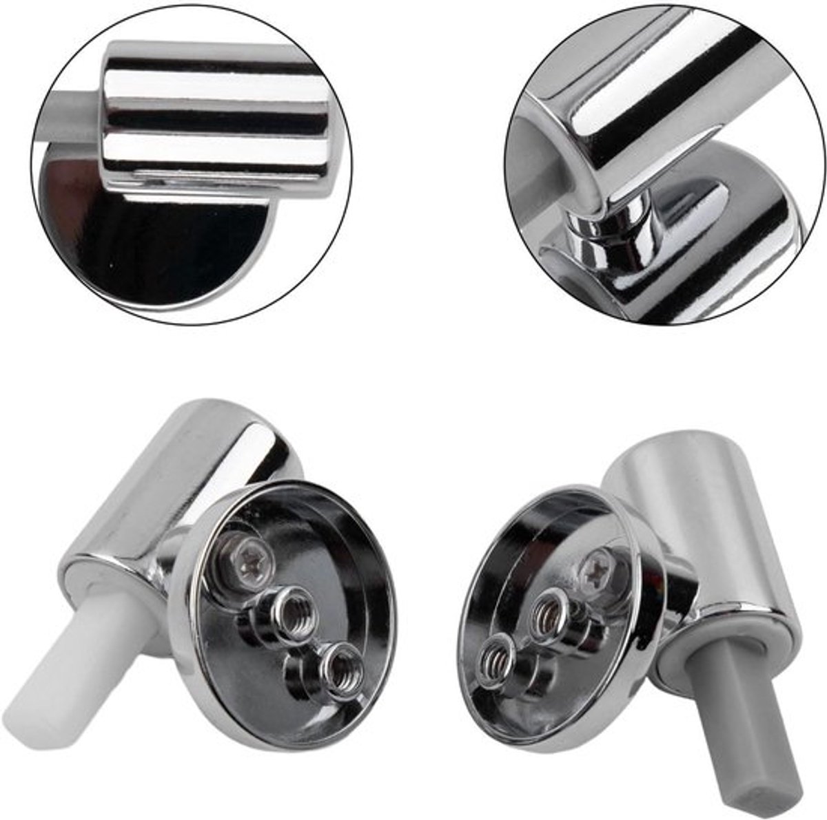 Toiletbril Scharnierset - Reserveonderdelen Zinklegering WC-bril - Scharnierconnector Badkamer Montage - Bouten Schroeven Moeren