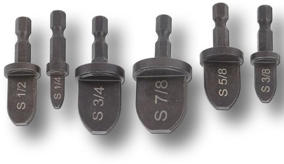 Pijpboor Set - 6 Stuks - Buisexpander - Zeskant Handvat - Lagerstaal - 7/8 inch tot 1/4 inch