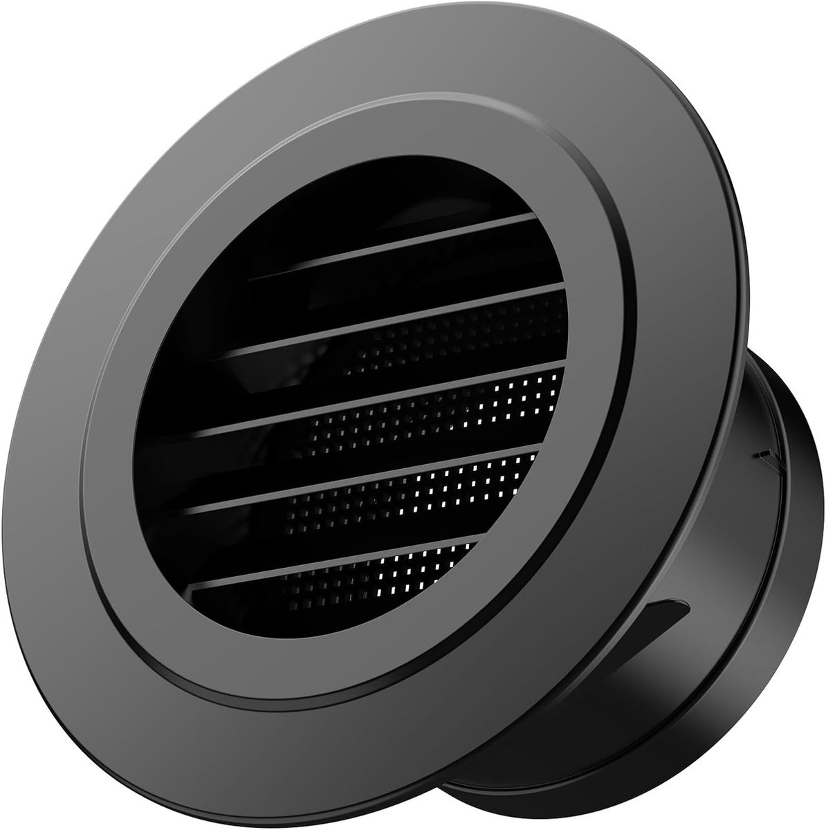 Ronde Ventilatierooster 100mm met Insectenbescherming, Zwart Ventilatie Rooster voor Garag