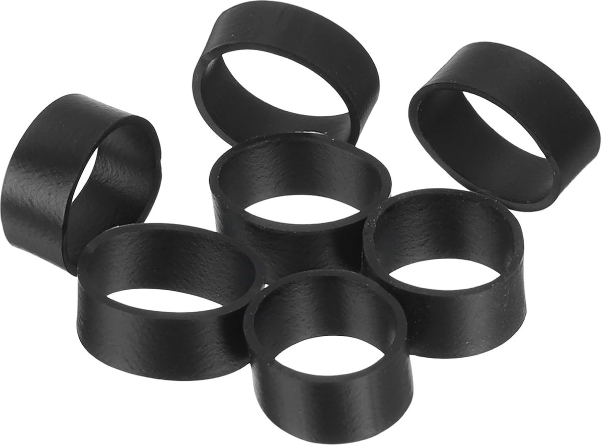 SnelShoppen - 100 Stuks Elastische Silicone Kabelbinders - 8x5 mm, Duurzaam, Antislip, Zwart, Ideaal voor Het Organiseren van Kabels, Tassen en Meer