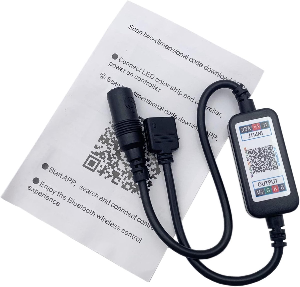 SnelShoppen - Smart Bluetooth APP RGB Controller voor DC 5V 12V 24V 4-pin 5050 2835 LED Strip Licht - Draadloos, Geschikt voor Thuis, Feest, Tuin, Bar