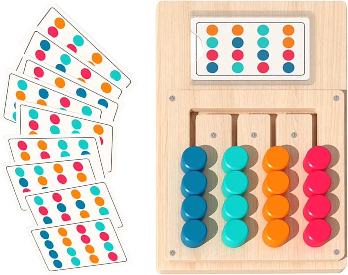 Activiteiten voor dementiepatiënten – Houten kleurgeheugen spel met 12 kaarten, stimulerende spellen voor ouderen en geheugentraining
