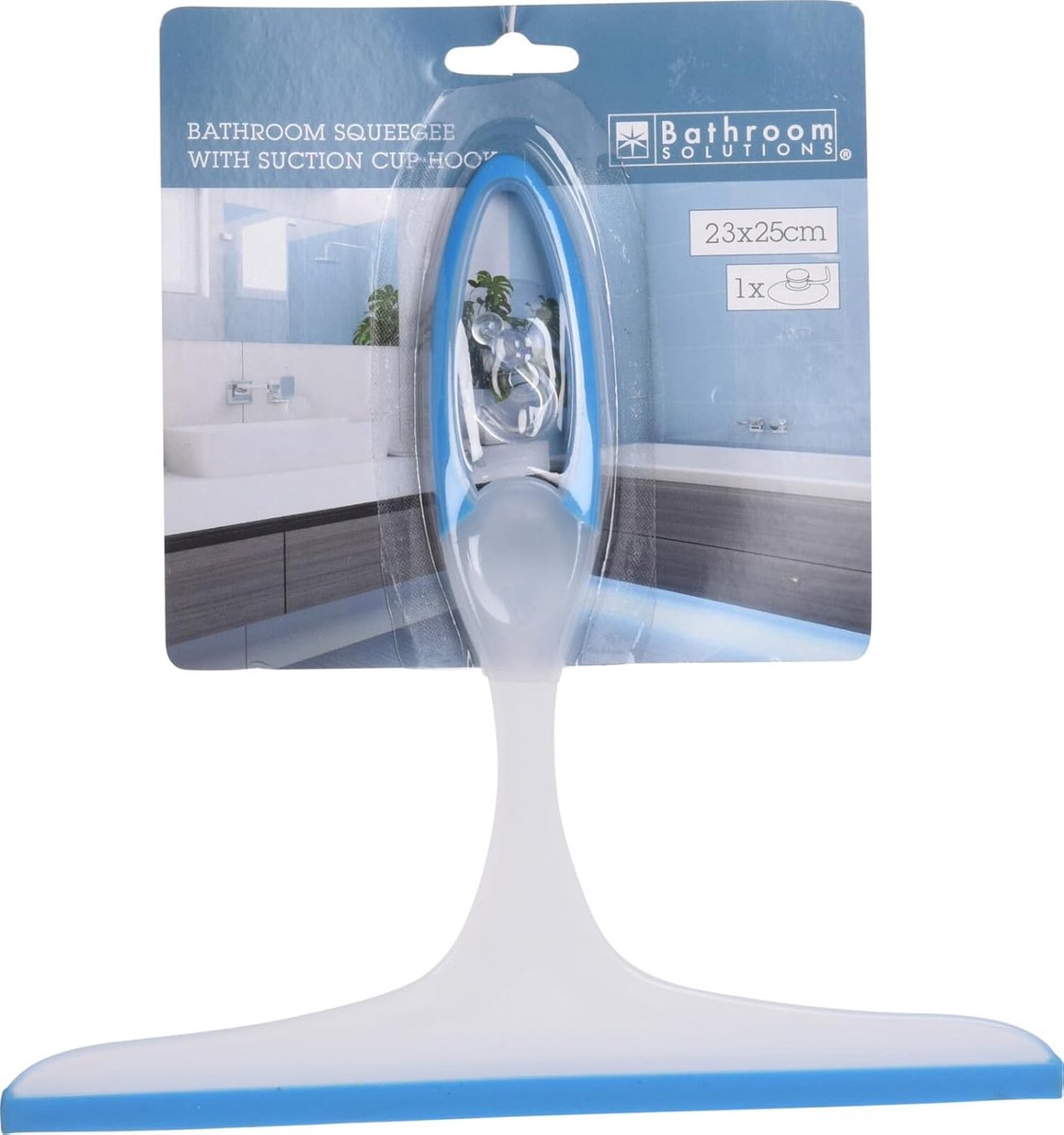 SnelShoppen - 2-in-1 Squeegee en Raamtrekker, Multifunctionele Schoonmaakaccessoire voor Badkamer en Huishouden, Ergonomisch Ontwerp, Blauw