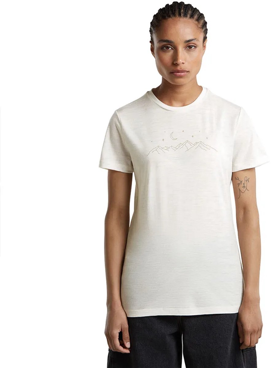 Icebreaker 150 Tech Lite Sparkling Sta T-shirt Met Korte Mouwen Wit S Vrouw