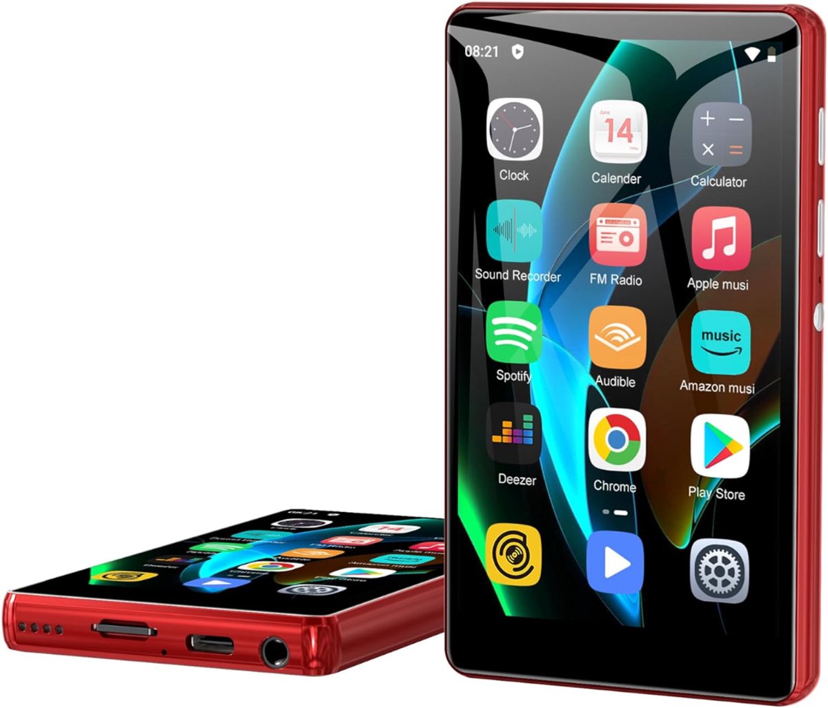 SNJY® MP3 Speler Bluetooth - MP4 Speler - Muziek Speler - Touchscreen - 80GB - Rood