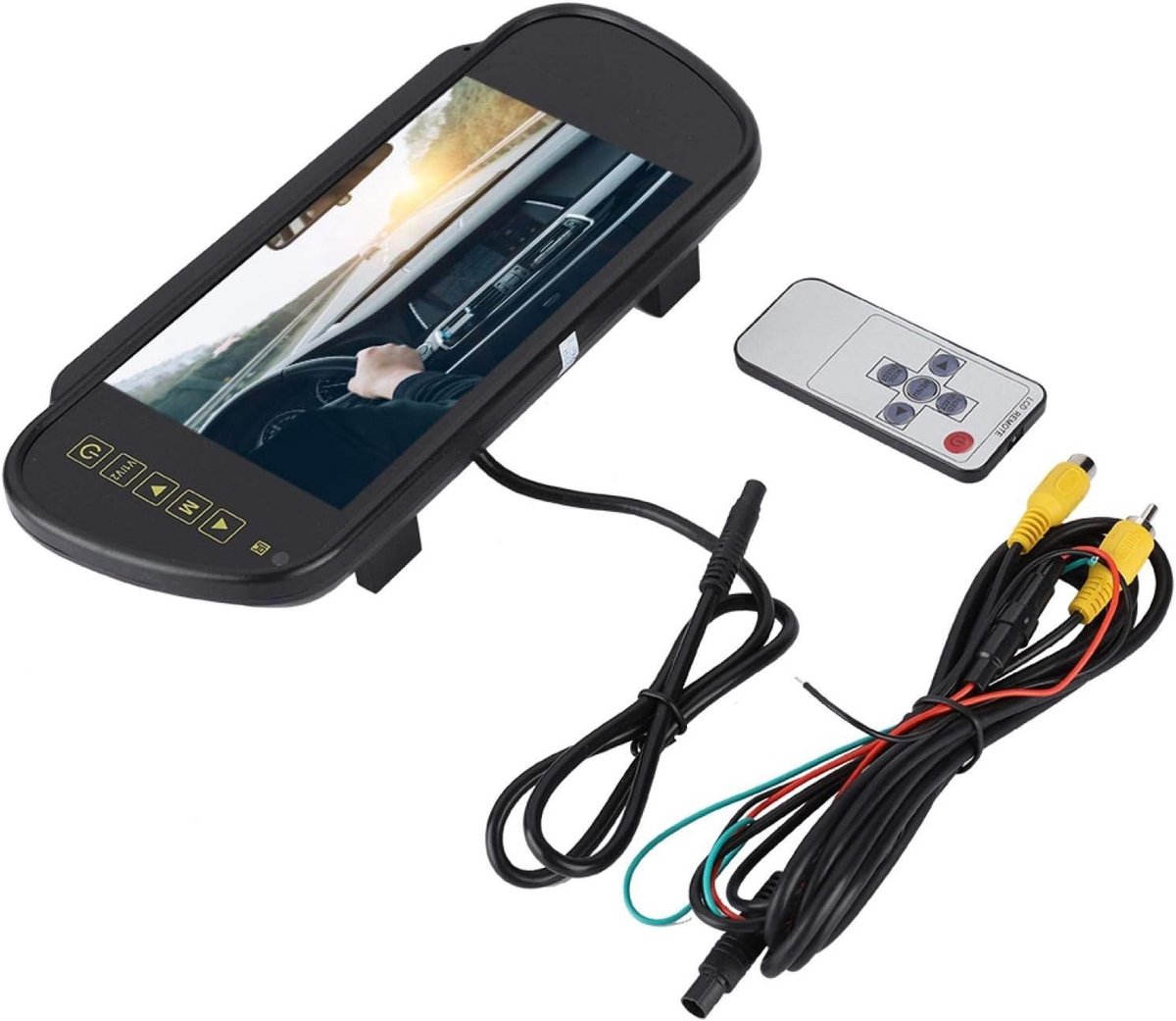SnelShoppen - Elprico Auto Achteruitkijkspiegel 7 Inch HD LCD Kleurenscherm 800 x 480 MP5 Monitor Auto Dimming met Achteruitrijcamera en Houder