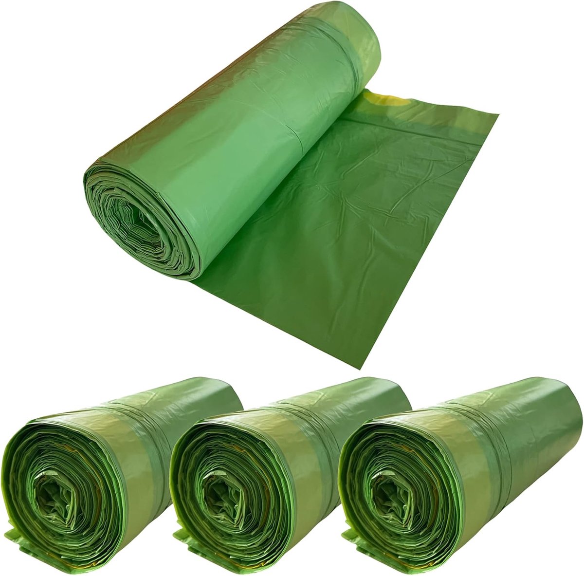 SnelShoppen - 120 Stuks Zelfsluitende Afvalzakken 40 Liter Groen - Sterke Vuilniszakken voor Keuken, Tuin, Feest en Camping - Ideaal voor Grote Afvalh