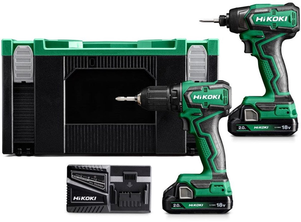 HiKOKI KC18DDWFZ Boormachine + slagschroevendraaierset 18V incl. accu's en lader in koffer