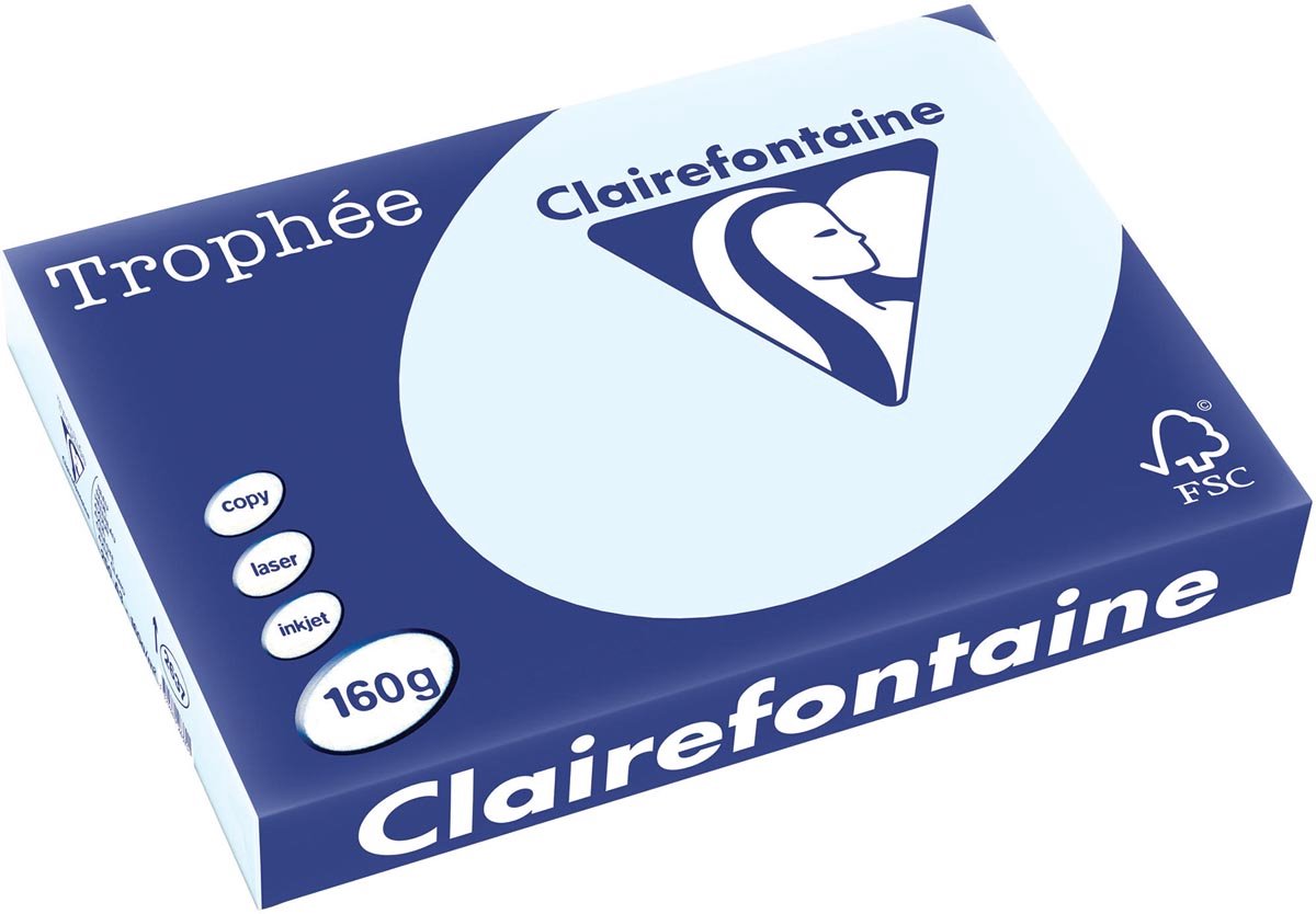 Clairefontaine Trophée Pastel | gekleurd papier | A3 | 160 g | 250 vel | azuurblauw