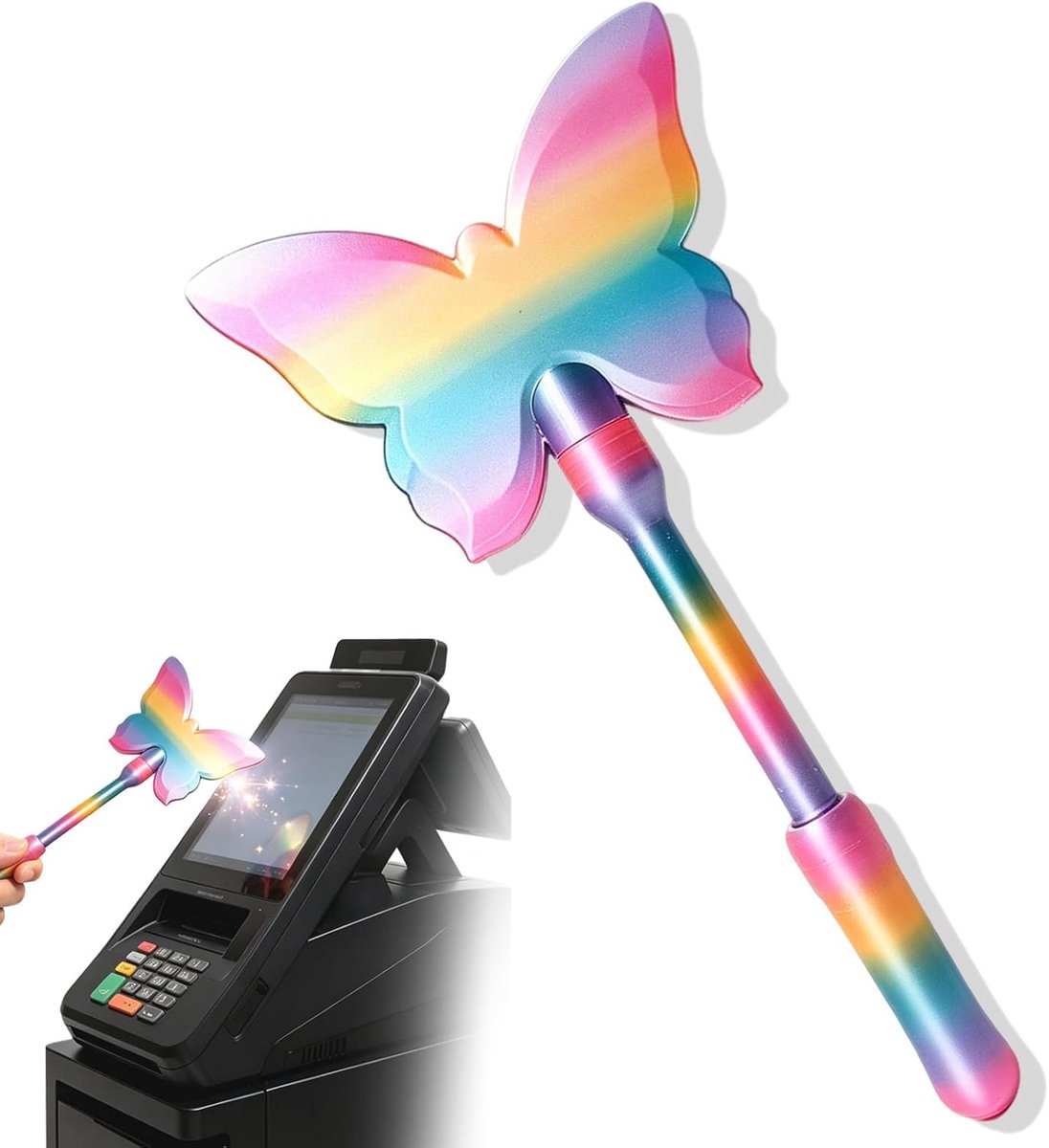 SnelShoppen - Toverstaf Creditcardhouder 3D Vlinder, Kleurverloop, Contactloze Betaalmethode voor Jongeren en Volwassenen, Magische Feestjes