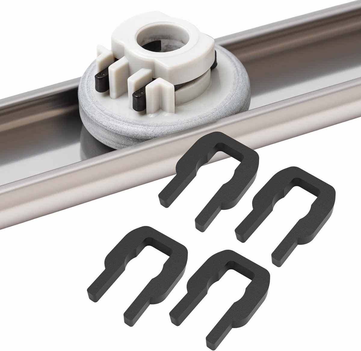 SnelShoppen - 4x Vervangende Bestekmand Klemmen - Versterkte Railhouders - Warmte- & Alkalibestendig - Compatibel met Miele Vaatwasser G3xxx