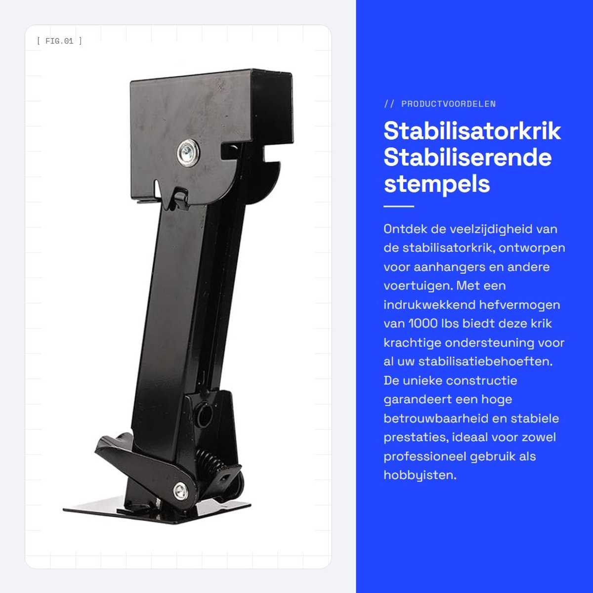 Dailygoods- Stabilisatorkrik 1000 lbs Hefvermogen - Verstelbaar - Slijtvast - Telescopisch - Industrieel ijzermateriaal - Hoge betrouwbaarheid - Stabilisator