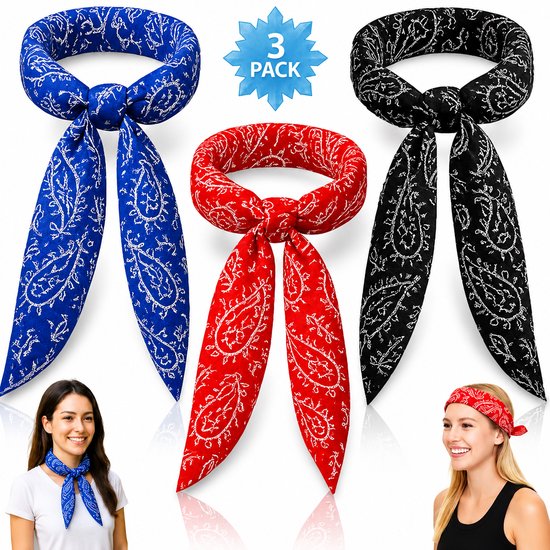 Twenty4seven® Set écharpe rafraîchissante - 3 pièces - Écharpe Femme & Homme Été - Refroidissement - Sport - Soulage les maux de tête