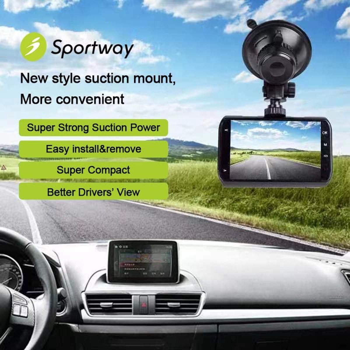 Dailygoods- Zuignaphouder met vervangbaar scharnier - Dashcam Houder - Auto Accessoire - Temperatuurbereik - Diameter 5,3 cm - Lichtgewicht 30,8 g - Dashcamhouder