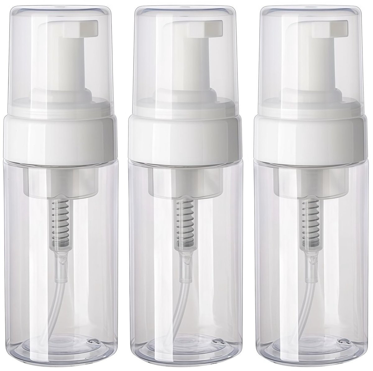 Dailygoods- Schuimfles 3-delige Set - 100 ml Hervulbare Fles - Doorzichtig Kunststof - Lekvrij Reizen - Duurzaam en Herbruikbaar - Zeepdispenser
