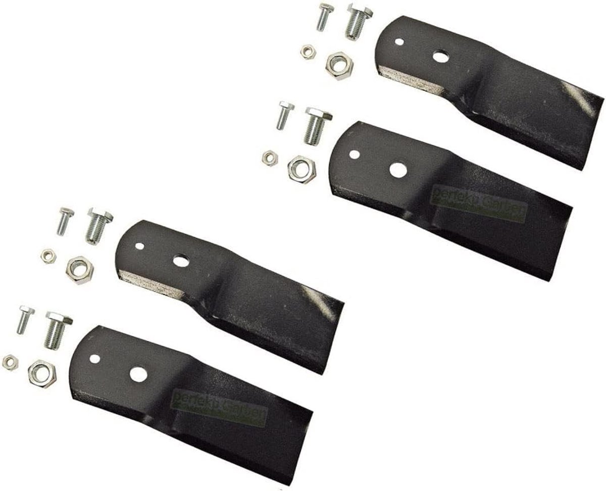 Solidchoice- Messen 4 x 17 cm - Gecertificeerd Staal - Scherp en Uitgebalanceerd - Compatibel met Stiga - Set van 2 - Inclusief Schroeven en Moeren - Grasmaaierbladen