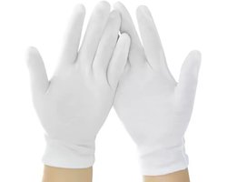 Witte handschoentjes - 1 paar - XL - Ober handschoenen - Winkelhandschoenen - ideaal voor juweliers en muntenverzamelaars - Wit - CHPN