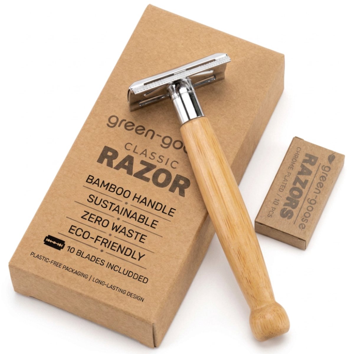 Safety Razor van maple hout met gouden details - Double edge, Single blade scheermesje, Lady shave, Benen Oksels Bikinilijn duurzaam scheren, Veiligheidsscheermes, Vrouwen sustainable shaving, Vintage scheermes met 5 gratis vlijmscherpe mesjes